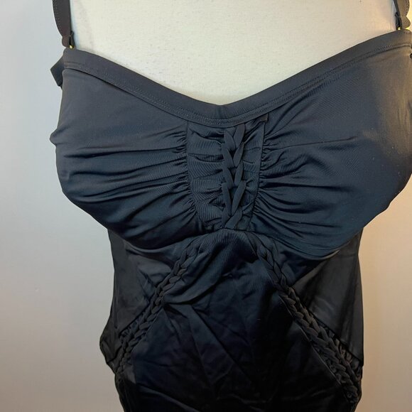 Swimsuits For All Women's Black Braided One-Piece Swimsuit - Size 22 - NWT - Picture 2 of 6